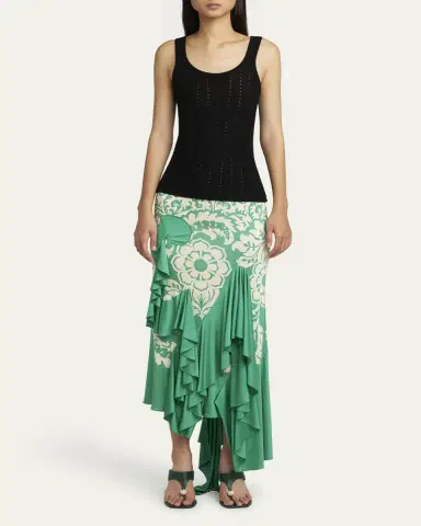 Etro Printed Draped Ruffle Maxi Skirt | Thumbnail 2 Etro Printed Draped Ruffle Maxi Skirt | Thumbnail 2