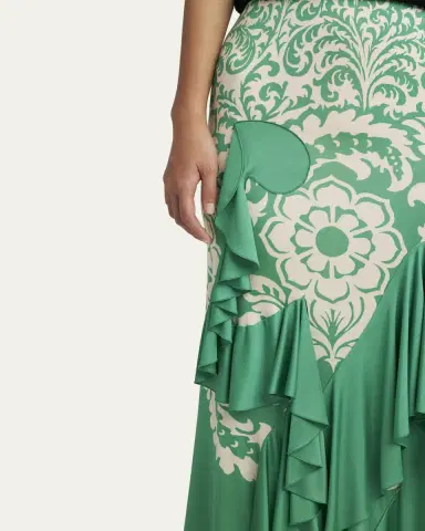 Etro Printed Draped Ruffle Maxi Skirt | Thumbnail 5 Etro Printed Draped Ruffle Maxi Skirt | Thumbnail 5