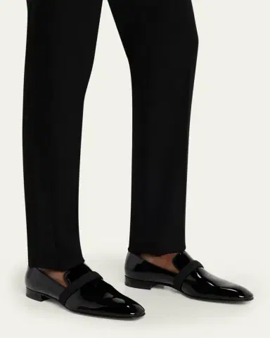 Christian Louboutin Men's Dandydeco Red-Sole Patent Loafers | Thumbnail 2