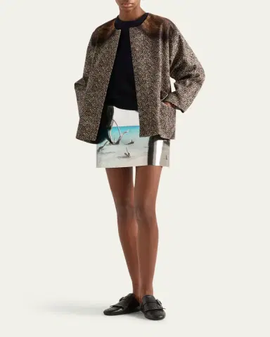 Prada Shiny Printed Leather Mini Skirt | Thumbnail 2