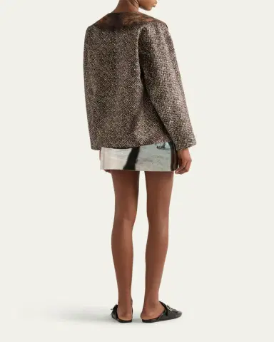 Prada Shiny Printed Leather Mini Skirt | Thumbnail 3