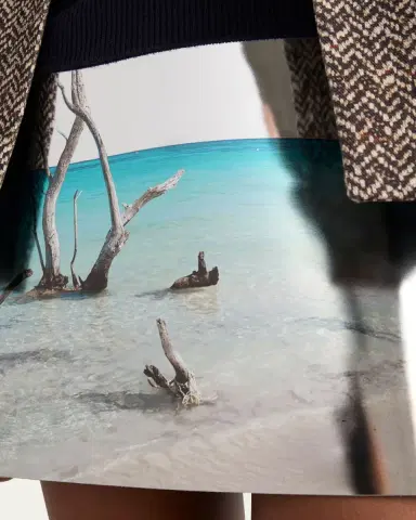 Prada Shiny Printed Leather Mini Skirt | Thumbnail 4