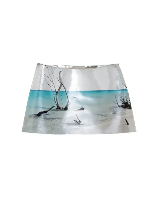 Shiny Printed Leather Mini Skirt