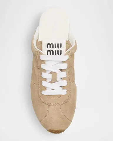 Miu Miu Suede Sneaker Mules | Thumbnail 4 Miu Miu Suede Sneaker Mules | Thumbnail 4