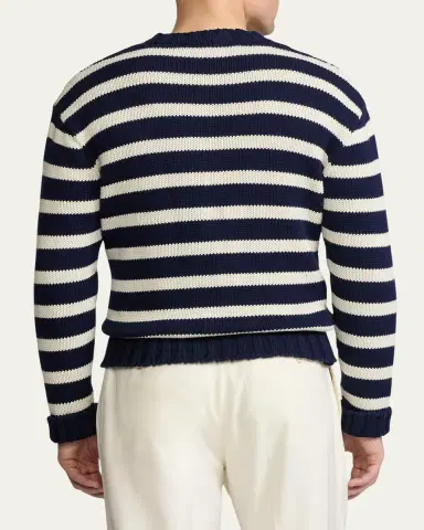 Ralph Lauren Purple Label Men's Striped Cotton Knit Sweater | Thumbnail 3 Ralph Lauren Purple Label Men's Striped Cotton Knit Sweater | Thumbnail 3