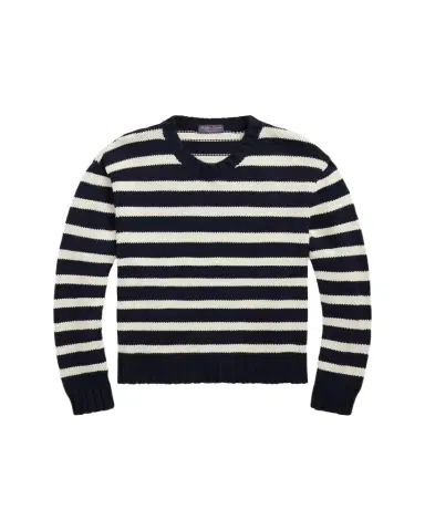 Ralph Lauren Purple Label Men's Striped Cotton Knit Sweater | Thumbnail 1 Ralph Lauren Purple Label Men's Striped Cotton Knit Sweater | Thumbnail 1