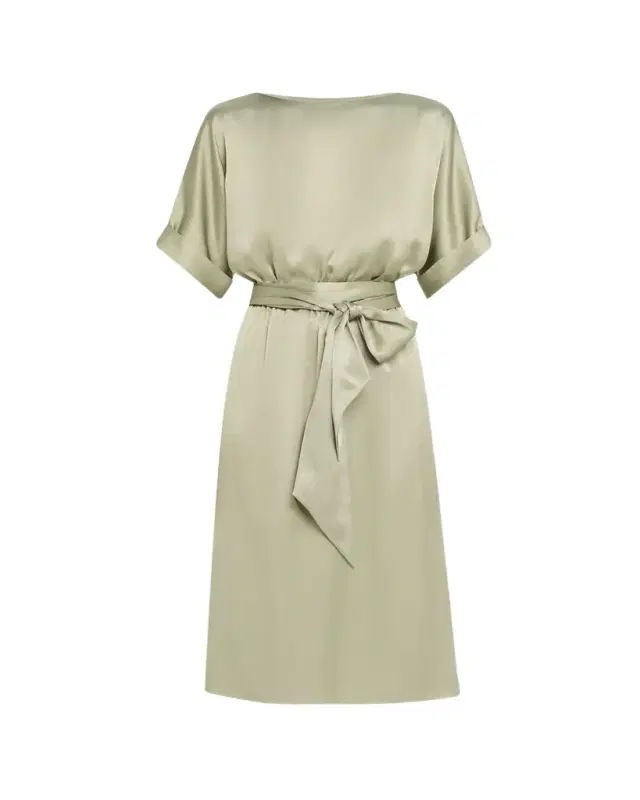 Caren Belted Silk Midi Dress