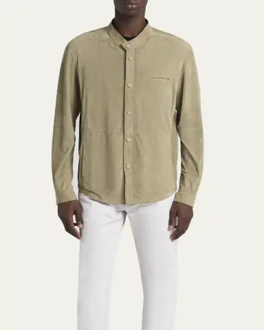 Giorgio Armani Men's Suede Overshirt | Thumbnail 2