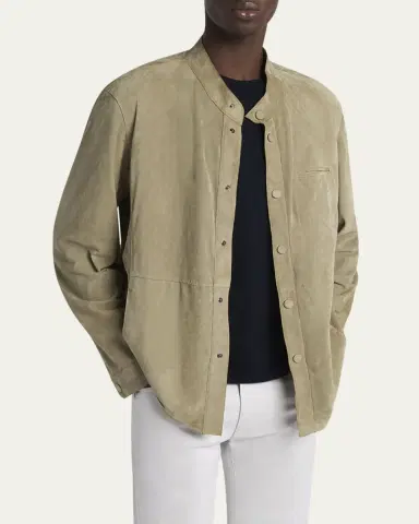 Giorgio Armani Men's Suede Overshirt | Thumbnail 5