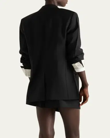 Prada Turn-up Cuff Kid Mohair Blazer | Thumbnail 3 Prada Turn-up Cuff Kid Mohair Blazer | Thumbnail 3