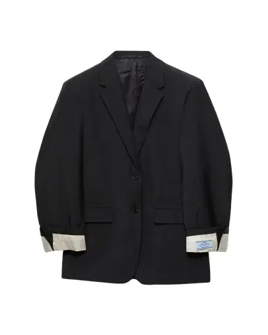 Prada Turn-up Cuff Kid Mohair Blazer | Thumbnail 1 Prada Turn-up Cuff Kid Mohair Blazer | Thumbnail 1