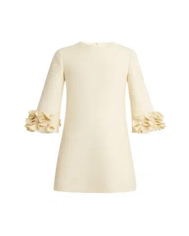 Valentino Garavani Ruffle Cuff Crepe Couture Short Dress | Thumbnail 1