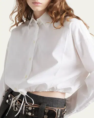 Prada Drawstring Poplin Shirt | Thumbnail 4