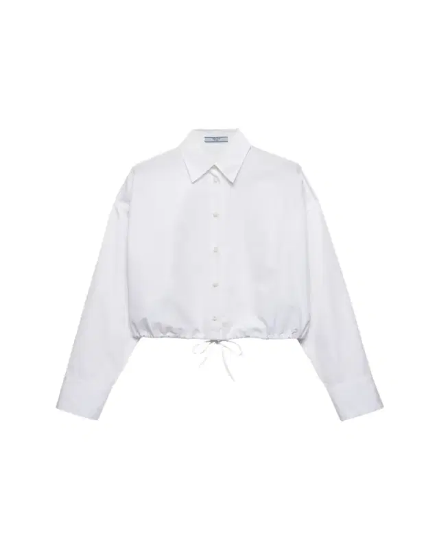 Drawstring Poplin Shirt