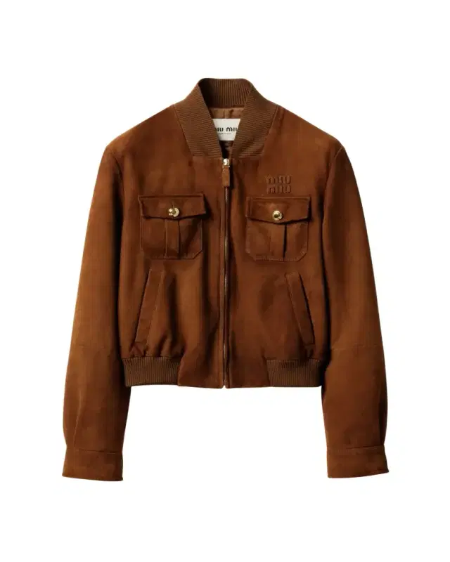 Suede Zip Bomber Jacket
