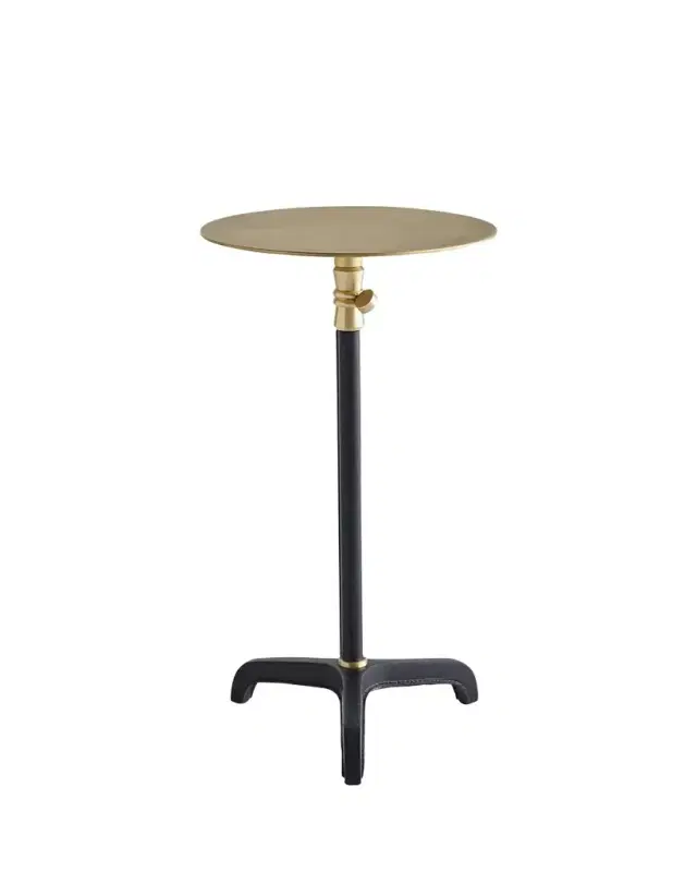 Arteriors Addison Adjustable Leather Drink Table