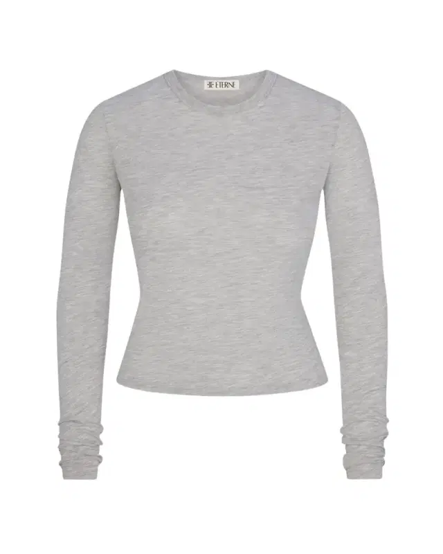 Eterne Fitted Crewneck Long-Sleeve T-Shirt