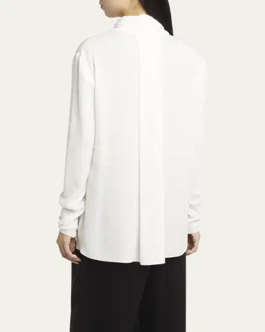Giorgio Armani Shawl-Collar Silk Georgette Blouse | Thumbnail 3 Giorgio Armani Shawl-Collar Silk Georgette Blouse | Thumbnail 3