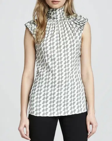 Giorgio Armani Shawl-Collar Silk Georgette Blouse | Thumbnail 6 Giorgio Armani Shawl-Collar Silk Georgette Blouse | Thumbnail 6