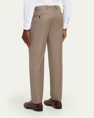Giorgio Armani Men's Wool Sharkskin Flat Front Trousers | Thumbnail 3
