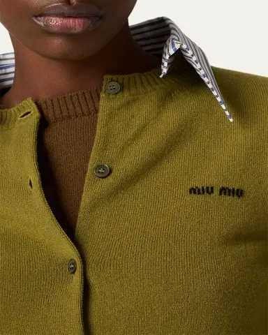 Miu Miu Collared Cashmere Cardigan | Thumbnail 4