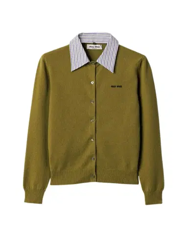 Miu Miu Collared Cashmere Cardigan | Thumbnail 1