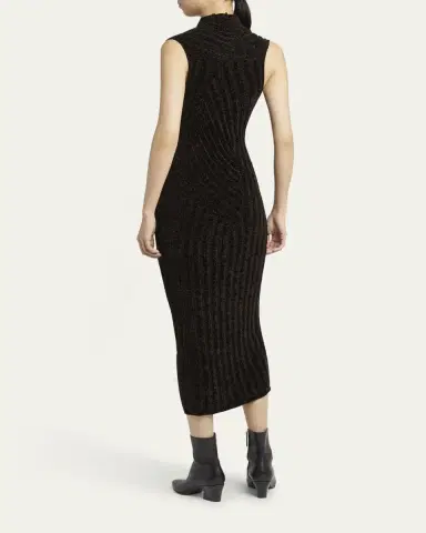Giorgio Armani Ribbed Chenille Sleeveless Midi Dress | Thumbnail 3