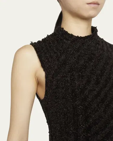 Giorgio Armani Ribbed Chenille Sleeveless Midi Dress | Thumbnail 5
