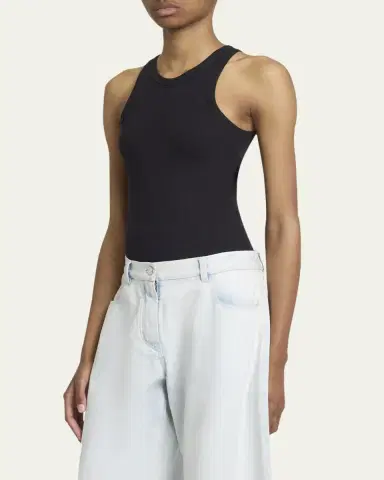 Alaïa Ribbed Sleeveless Bodysuit | Thumbnail 4