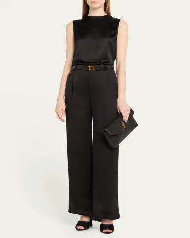 Saint Laurent Large YSL Envelope Pouch Clutch Bag in Leather | Thumbnail 5