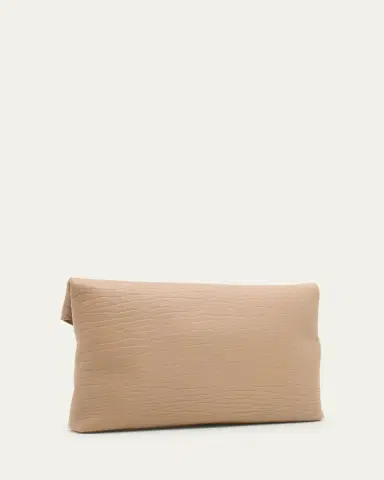 Saint Laurent Large YSL Envelope Pouch Clutch Bag in Leather | Thumbnail 7