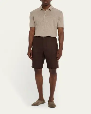 Loro Piana Men's Linen Jersey Dublon Polo Shirt | Thumbnail 2