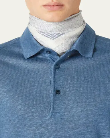 Loro Piana Men's Linen Jersey Dublon Polo Shirt | Thumbnail 14