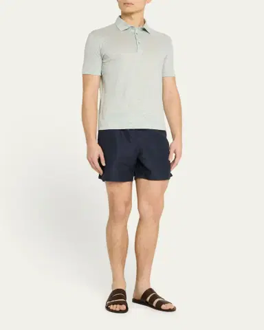 Loro Piana Men's Linen Jersey Dublon Polo Shirt | Thumbnail 15
