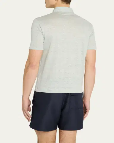 Loro Piana Men's Linen Jersey Dublon Polo Shirt | Thumbnail 16