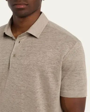 Loro Piana Men's Linen Jersey Dublon Polo Shirt | Thumbnail 5