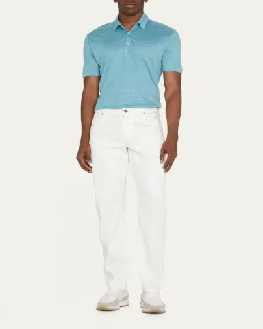 Loro Piana Men's Linen Jersey Dublon Polo Shirt | Thumbnail 7