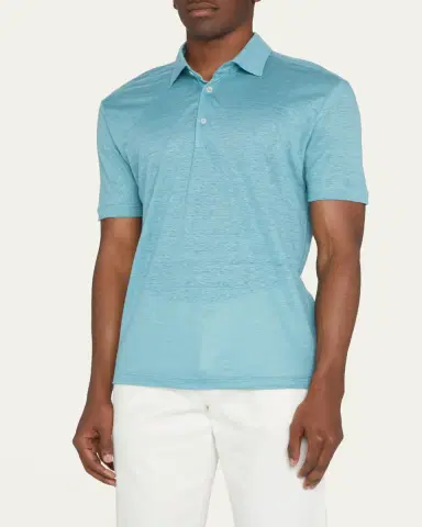 Loro Piana Men's Linen Jersey Dublon Polo Shirt | Thumbnail 9