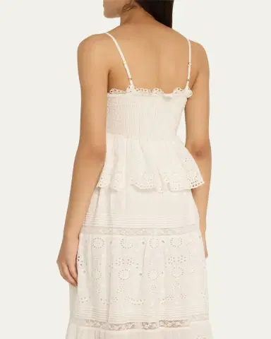 LoveShackFancy Condie Eyelet Peplum Top | Thumbnail 3