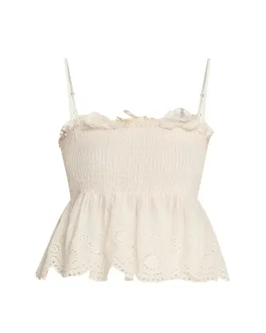 LoveShackFancy Condie Eyelet Peplum Top | Thumbnail 1