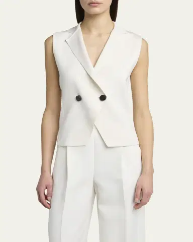 Giorgio Armani Silk Knit Single-Breasted Vest | Thumbnail 4
