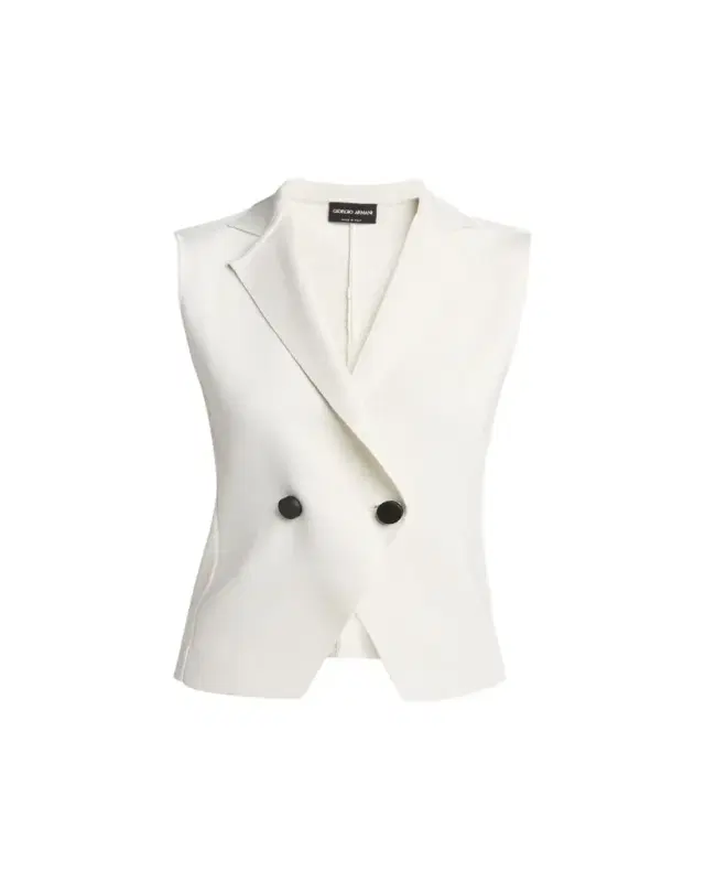 Silk Knit Single-Breasted Vest