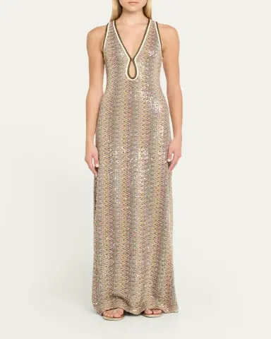 Ramy Brook Lilia Sequined Chevron Maxi Dress | Thumbnail 2 Ramy Brook Lilia Sequined Chevron Maxi Dress | Thumbnail 2