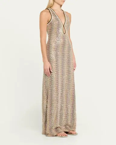 Ramy Brook Lilia Sequined Chevron Maxi Dress | Thumbnail 4 Ramy Brook Lilia Sequined Chevron Maxi Dress | Thumbnail 4