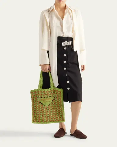 Prada Old Marocain Neck-Tie Silk Blouse | Thumbnail 2
