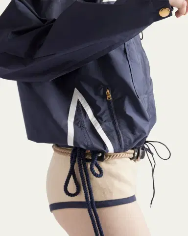 Prada Re-Nylon Stripe Hooded Jacket | Thumbnail 4 Prada Re-Nylon Stripe Hooded Jacket | Thumbnail 4