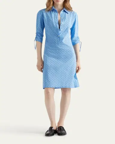 Prada Sangallo Floral 3/4-Sleeve Day Shirtdress | Thumbnail 2 Prada Sangallo Floral 3/4-Sleeve Day Shirtdress | Thumbnail 2
