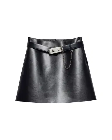 Prada Leather Belted Mini Skirt | Thumbnail 1