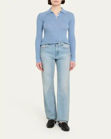 Guest in Residence Shrunken Crewneck Sweater in Cashmere | Thumbnail 2