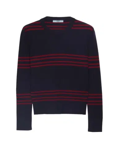 Prada Striped Wool Turtleneck Sweater | Thumbnail 1 Prada Striped Wool Turtleneck Sweater | Thumbnail 1
